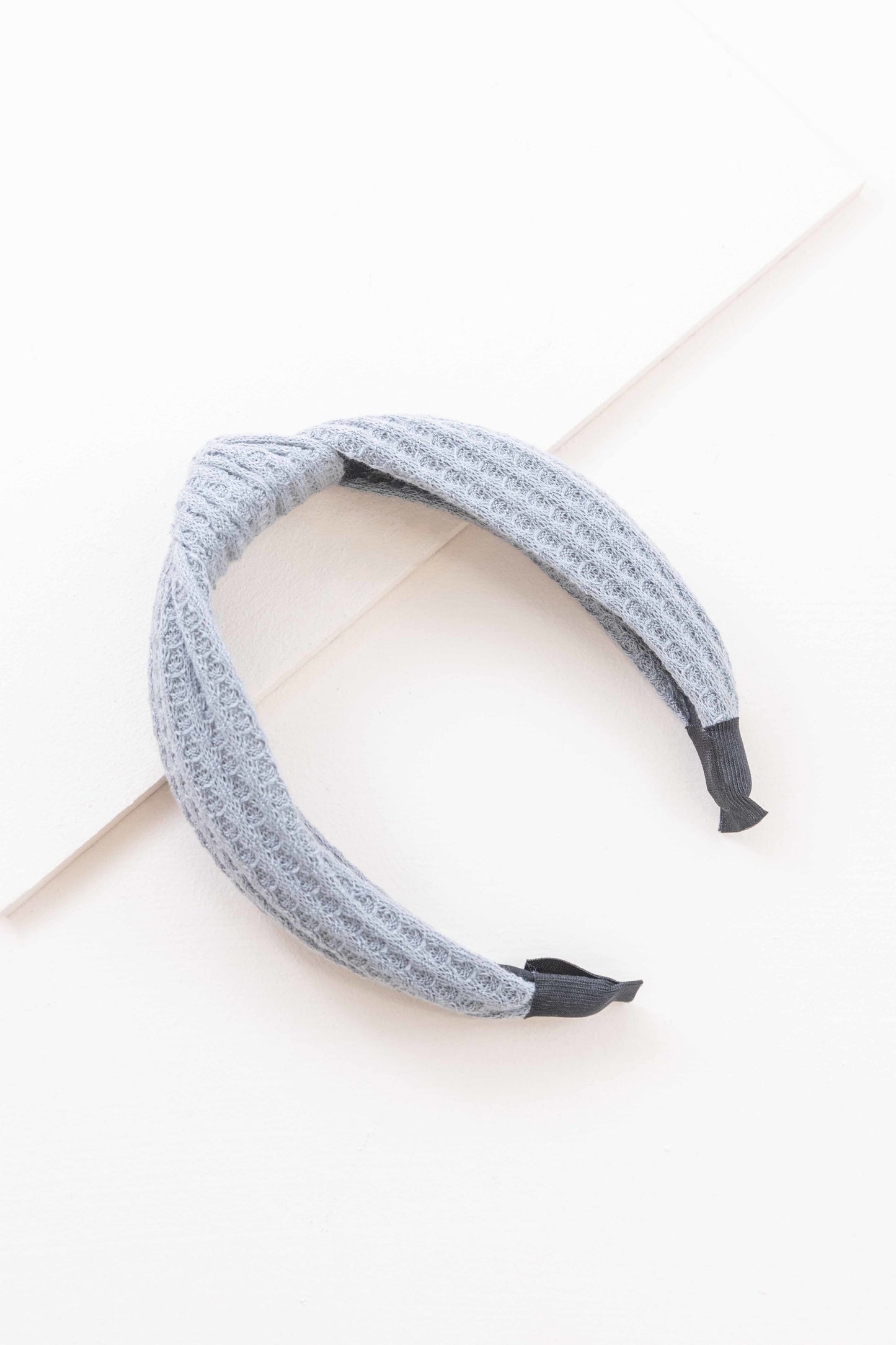 Waffle Knit Knotted Headband | Gray