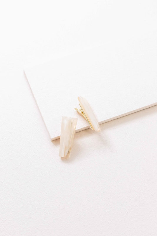 Refined Marble Hair Clip | Cream