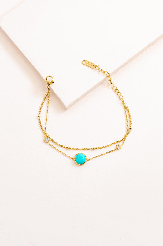 Globetrotter Stone Bracelet | Gold (14K)