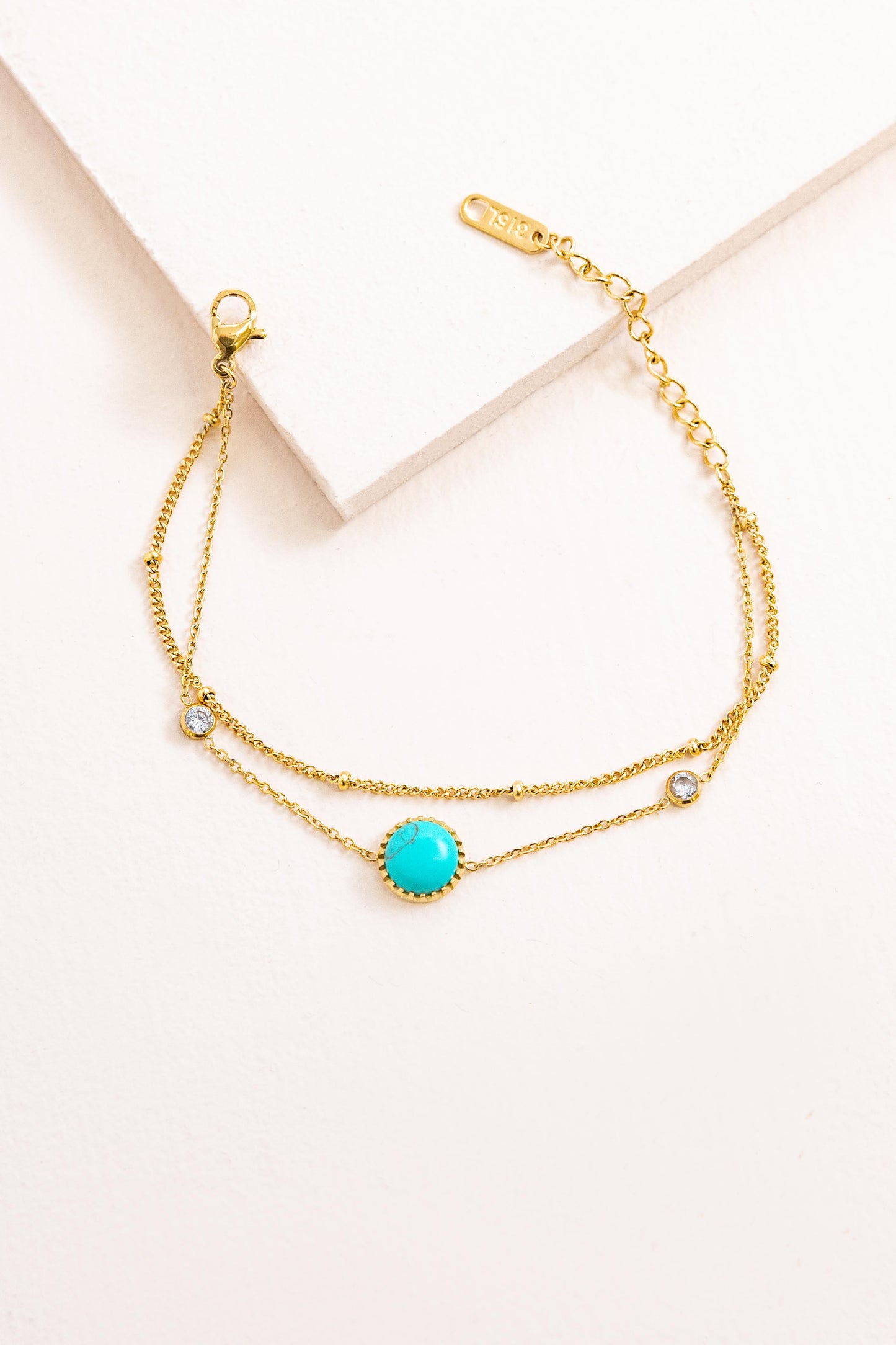 Globetrotter Stone Bracelet | Gold (14K)