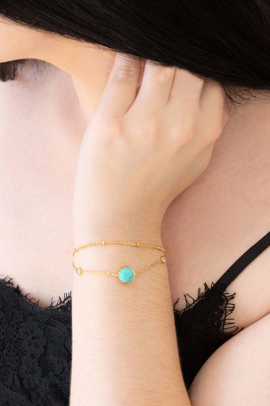 Globetrotter Stone Bracelet | Gold (14K)