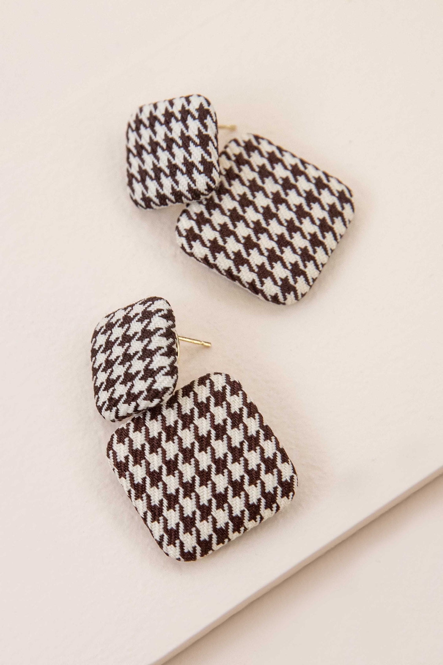 Textile Drop Earrings | Houndstooth
