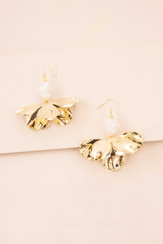 Snowdrop Hook Earrings | Gold