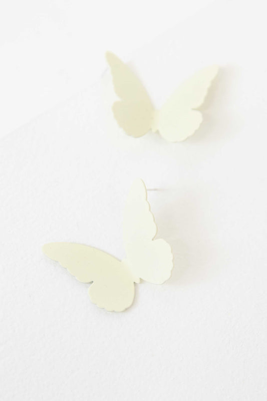 Flutter Post Earrings | Cream