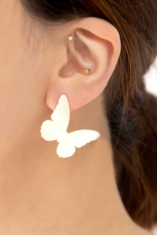 Flutter Post Earrings | Cream