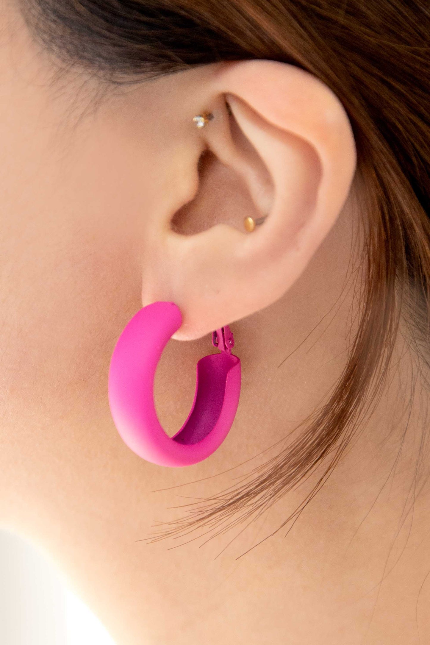 Eclectic Hoop Earrings | Pink