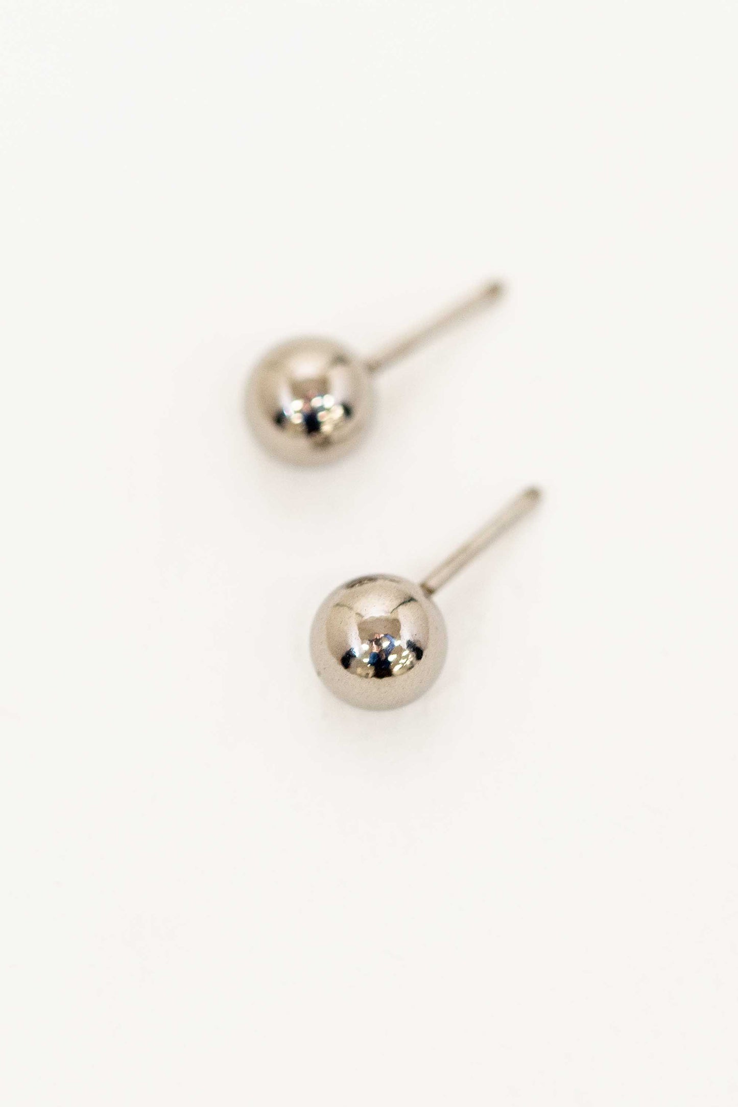 Ball Stud Earrings | Silver