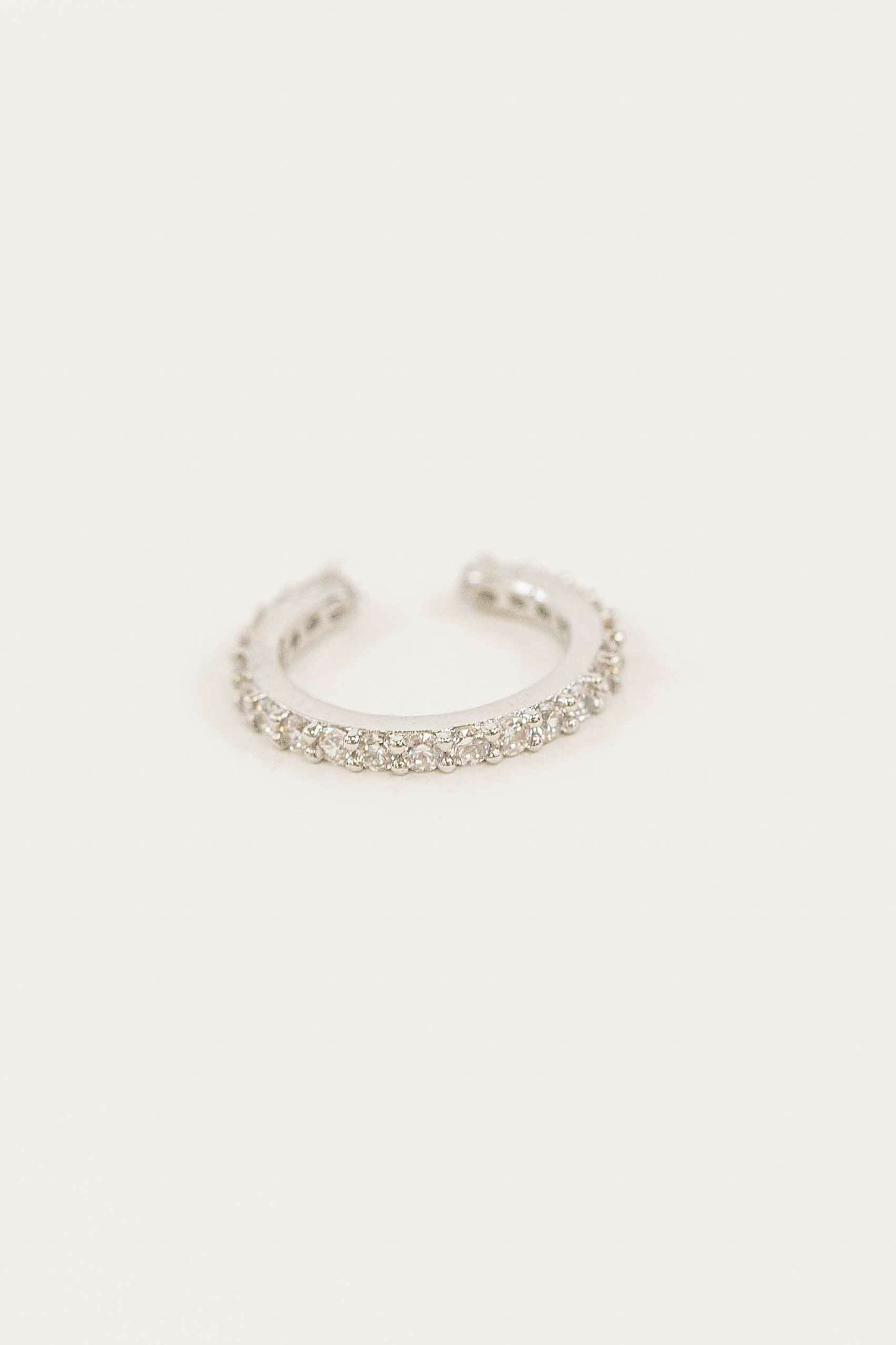 Crystal Cuff Earrings | Silver