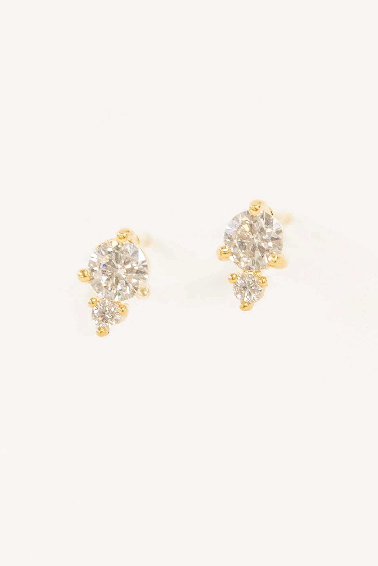 Mini Cluster Stud Earrings | Gold