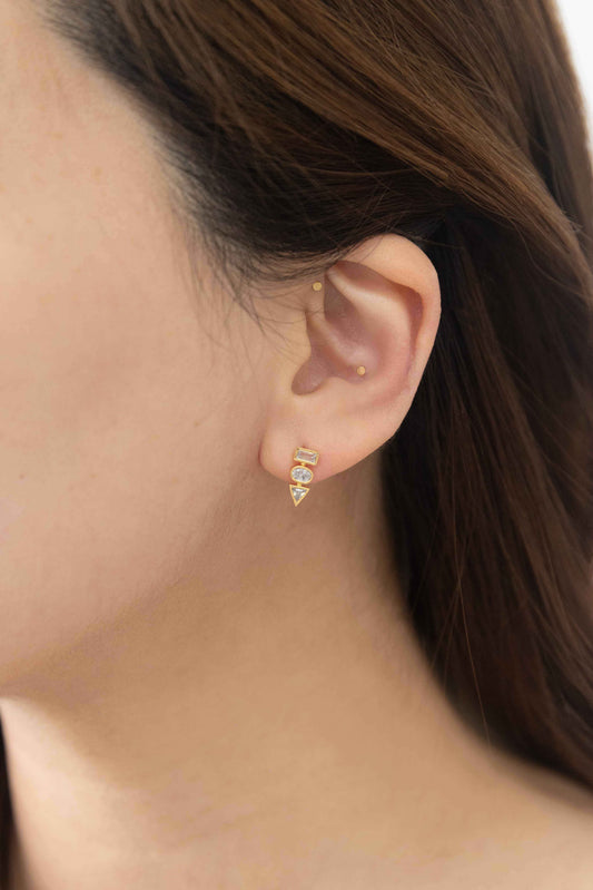 Stacker Stud Earrings | Gold