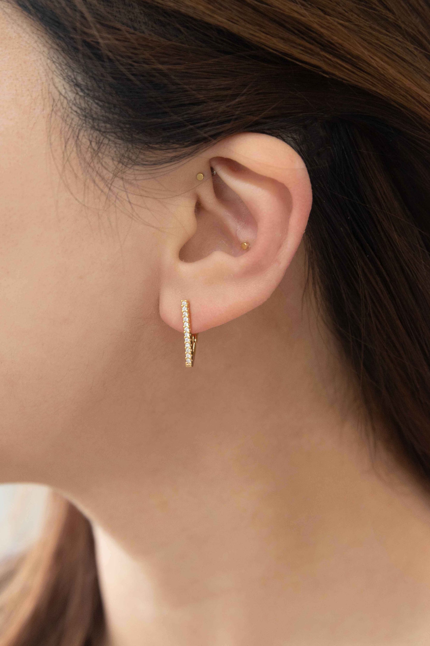 Edged Hoop Earrings | Gold