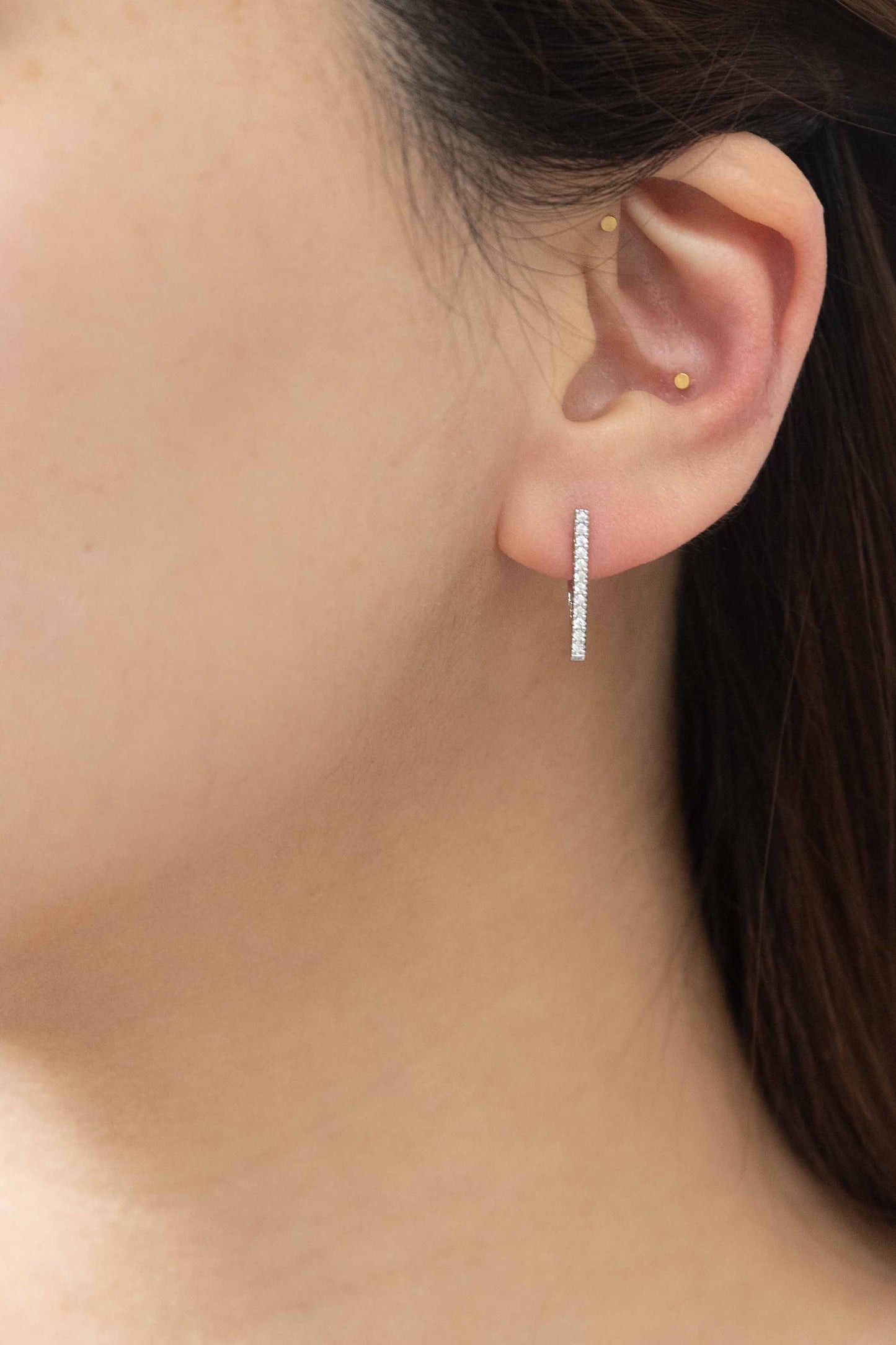 Edged Hoop Earrings | Silver
