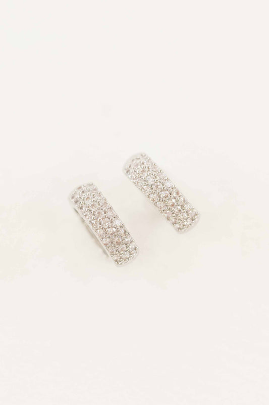 Luxe Huggie Hoop Earrings | Silver
