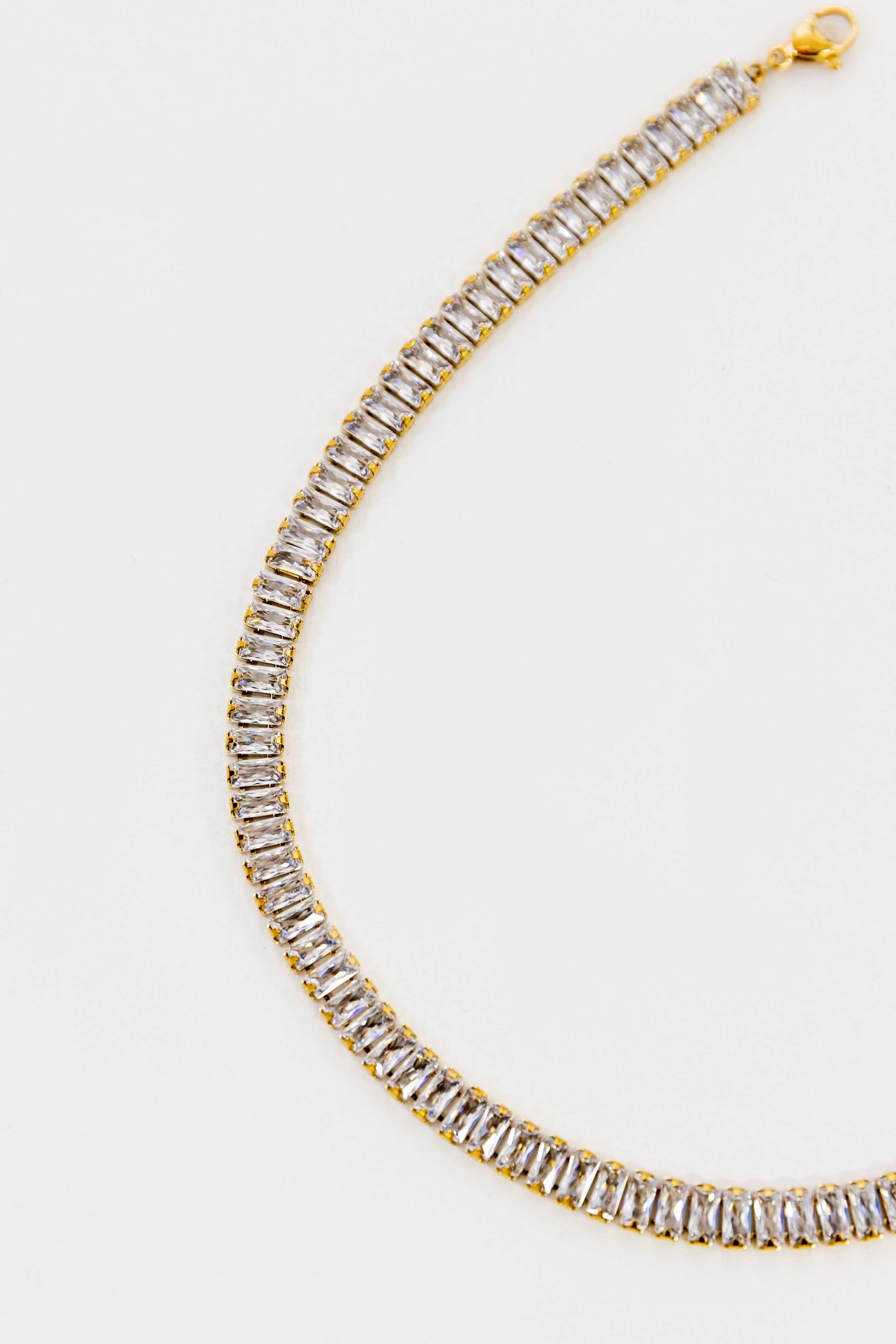 Baguette Stone Tennis Necklace | Clear
