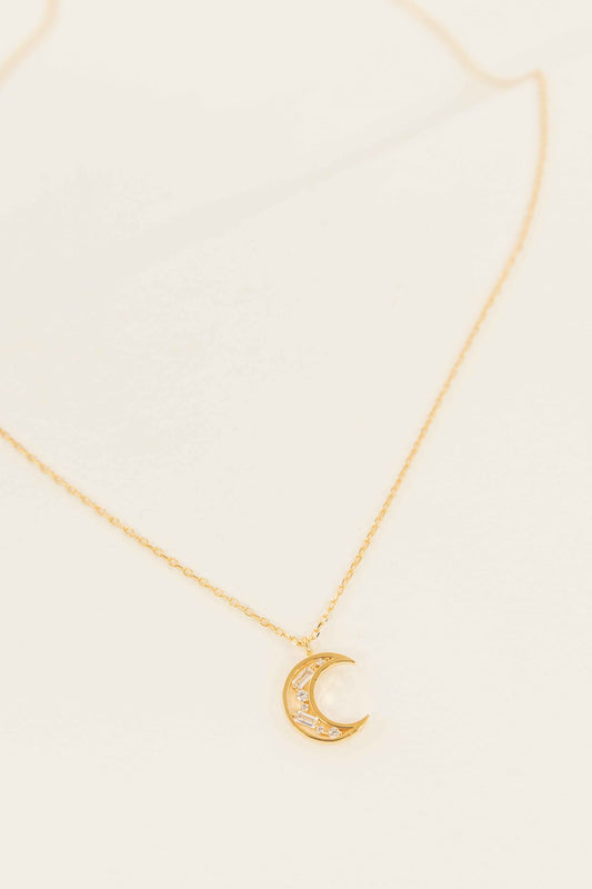 Luna Stone Necklace | Gold