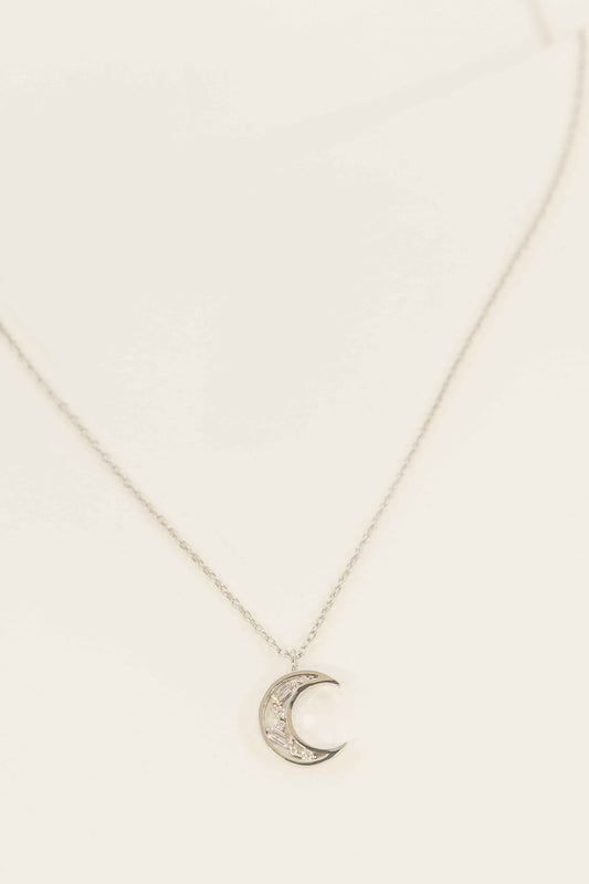 Luna Stone Necklace | Silver