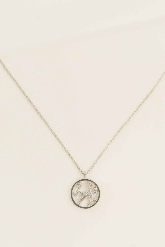 Circle Stone Necklace | Silver