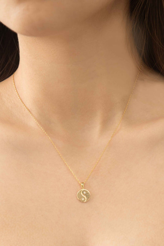 Yin Yang Necklace | Gold