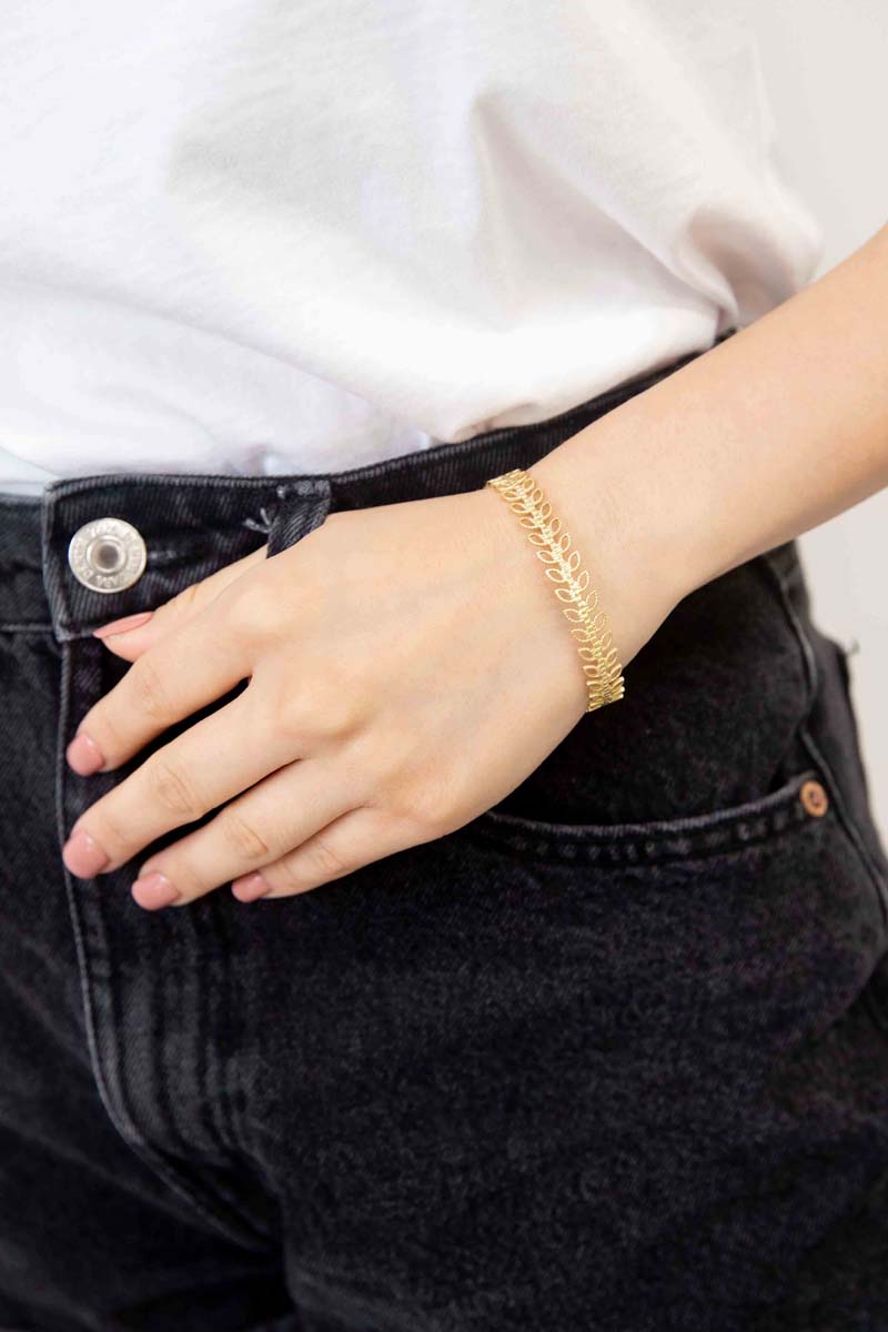 Sequenced Cuff Bracelet | Gold